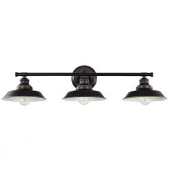 3-Lights Matte Black Indoor Wall Sconce Steel and Electrical Components by Jushua