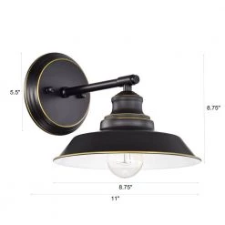 1-Light Matte Black Indoor Wall Sconce with Steel and Electrical Components by Jushua -KINWELL shop matte black jushua wall sconces gol a40001 76 1000