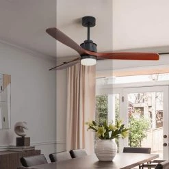 60 in. Integrated LED Matte Black Ceiling Fan With Light Kit by KINWELL -KINWELL shop matte black kinwell ceiling fans with lights uckbs 6005 1f 1000