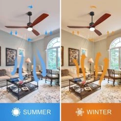 60 in. Integrated LED Matte Black Ceiling Fan With Light Kit by KINWELL -KINWELL shop matte black kinwell ceiling fans with lights uckbs 6005 44 1000