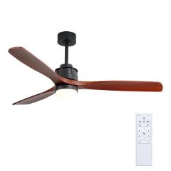 KINWELL shop 12 60 in. Integrated LED Matte Black Ceiling Fan With Light Kit by KINWELL