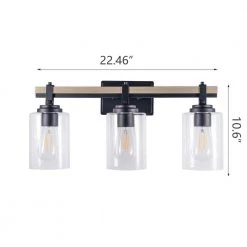 3-Light Matte Black and Ocean View Oak Vanity Billiard Light by Pia Ricco -KINWELL shop matte black ocean view oak pia ricco vanity lighting 1jay lp11888801 c3 1000