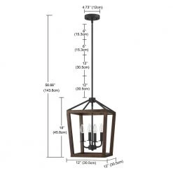 4-Light Matte Black Lantern Pendant by Pia Ricco -KINWELL shop matte black pia ricco chandeliers 1jay 51214 40 1000
