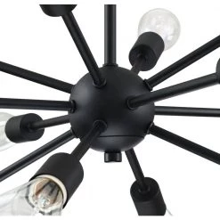 12-Light Matte Black Sputnik Sphere Chandelier without Shade by Pia Ricco -KINWELL shop matte black pia ricco chandeliers 1jay 53612bk 1f 1000