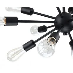 12-Light Matte Black Sputnik Sphere Chandelier without Shade by Pia Ricco -KINWELL shop matte black pia ricco chandeliers 1jay 53612bk 4f 1000