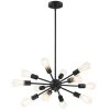12-Light Matte Black Sputnik Sphere Chandelier without Shade by Pia Ricco