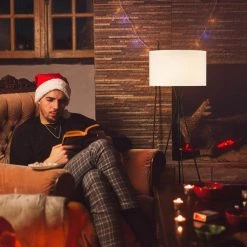 64.25 in. Matte Black Indoor Floor Lamp with White Fabric Shade by Pia Ricco -KINWELL shop matte black pia ricco floor lamps 1jay 62420 40 1000