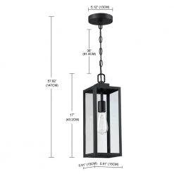 1-Light Matte Black Outdoor Pendant Light with Clear Glass by Pia Ricco -KINWELL shop matte black pia ricco outdoor pendant lights 1jay 15171 40 1000
