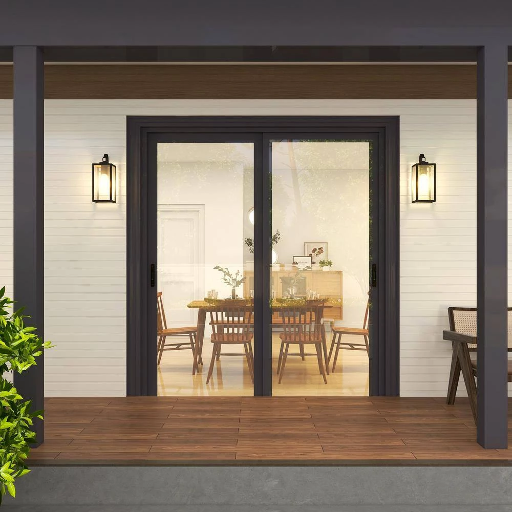 1-Light Matte Black Not Solar Outdoor Wall Lantern Waterproof Fixture with Clear Glasses (4-Pack) by Pia Ricco 8 1-Light Matte Black Not Solar Outdoor Wall Lantern Waterproof Fixture with Clear Glasses (4-Pack) by Pia Ricco - Image 6