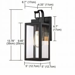 1-Light Matte Black Not Solar Outdoor Wall Lantern Waterproof Fixture with Clear Glasses (4-Pack) by Pia Ricco 10 1-Light Matte Black Not Solar Outdoor Wall Lantern Waterproof Fixture with Clear Glasses (4-Pack) by Pia Ricco -KINWELL shop matte black pia ricco outdoor sconces 1jay 12151 4pk 40 1000