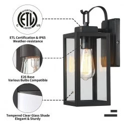1- Light Matte Black Outdoor Wall Lantern Sconce with Clear Glasee by Pia Ricco 10 1- Light Matte Black Outdoor Wall Lantern Sconce with Clear Glasee by Pia Ricco -KINWELL shop matte black pia ricco outdoor sconces 1jay 12151 c3 1000