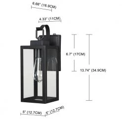 1-Light Hardwired Matte Black Outdoor Clear Glass Dusk to Dawn Wall Lantern Sconce by Pia Ricco 10 1-Light Hardwired Matte Black Outdoor Clear Glass Dusk to Dawn Wall Lantern Sconce by Pia Ricco -KINWELL shop matte black pia ricco outdoor sconces 1jay 12151 pc 40 1000