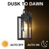 1-Light Hardwired Matte Black Outdoor Clear Glass Dusk to Dawn Wall Lantern Sconce by Pia Ricco -KINWELL shop matte black pia ricco outdoor sconces 1jay 12151 pc 64 1000