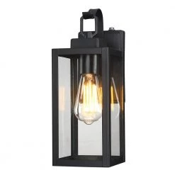 1-Light Hardwired Matte Black Outdoor Clear Glass Dusk to Dawn Wall Lantern Sconce by Pia Ricco 11 1-Light Hardwired Matte Black Outdoor Clear Glass Dusk to Dawn Wall Lantern Sconce by Pia Ricco -KINWELL shop matte black pia ricco outdoor sconces 1jay 12151 pc c3 1000