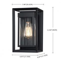 1-Light Black Outdoor Fixture Wall Lantern Sconce with Clear Glass by Pia Ricco 10 1-Light Black Outdoor Fixture Wall Lantern Sconce with Clear Glass by Pia Ricco -KINWELL shop matte black pia ricco outdoor sconces 1jay 12691 40 1000