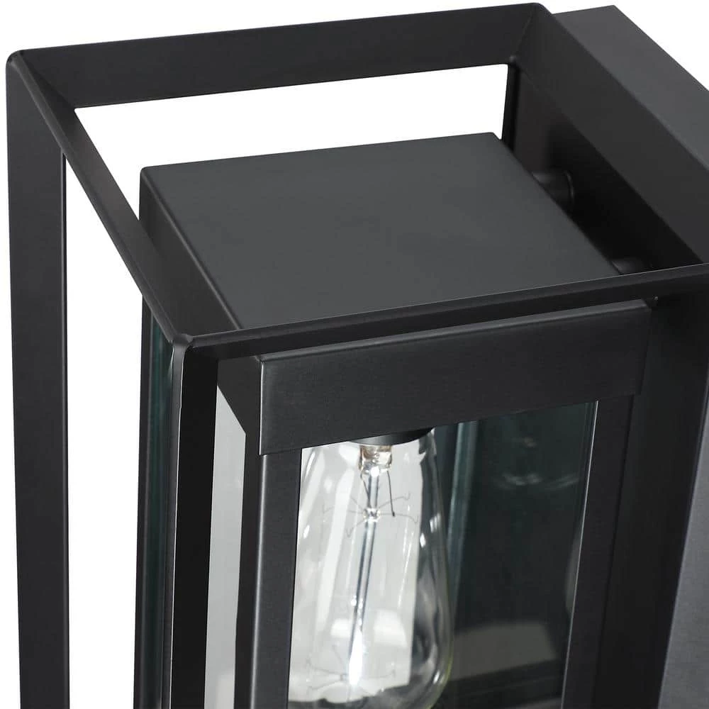 1-Light Black Outdoor Fixture Wall Lantern Sconce with Clear Glass by Pia Ricco 6 1-Light Black Outdoor Fixture Wall Lantern Sconce with Clear Glass by Pia Ricco - Image 4