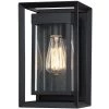 1-Light Black Outdoor Fixture Wall Lantern Sconce with Clear Glass by Pia Ricco -KINWELL shop matte black pia ricco outdoor sconces 1jay 12691 64 1000