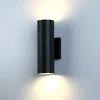 Black LED Outdoor Wall Lantern Sconce with Up-Down Light Output by Pia Ricco -KINWELL shop matte black pia ricco outdoor sconces 1jay 15763 64 1000