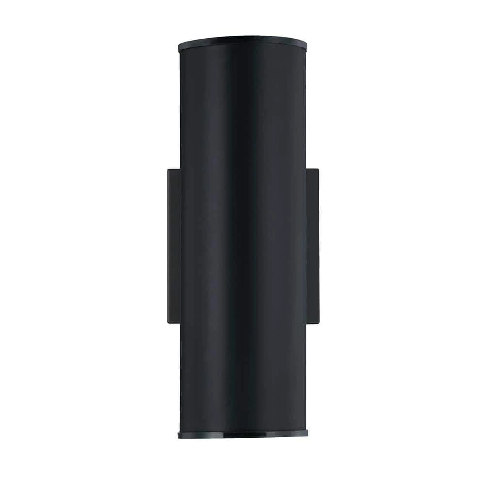 Black LED Outdoor Wall Lantern Sconce with Up-Down Light Output by Pia Ricco 6 Black LED Outdoor Wall Lantern Sconce with Up-Down Light Output by Pia Ricco - Image 4