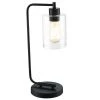 19 in. 1-Light Matte Black Table Lamp with Clear Glass Shade by Pia Ricco -KINWELL shop matte black pia ricco table lamps 1jay 1238bk 64 1000