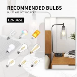 19 in. 1-Light Matte Black Table Lamp with Clear Glass Shade by Pia Ricco 10 19 in. 1-Light Matte Black Table Lamp with Clear Glass Shade by Pia Ricco -KINWELL shop matte black pia ricco table lamps 1jay 1238bk c3 1000