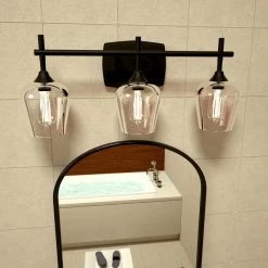 22.68 in. 3-Lights Matte Black Wall Mount Vanity Light by Pia Ricco -KINWELL shop matte black pia ricco vanity lighting 1jay lp11888901 44 1000