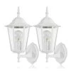 1-Light Matte White Outdoor Wall Lantern Sconce Die-Cast Aluminum with Clear Glass (2-Pack) by Jushua -KINWELL shop matte white jushua outdoor sconces sd cy ca1905 2w 64 1000