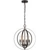4-Light Oil Rubbed Bronze Globe Pendant by Jushua -KINWELL shop oil rubbed bronze finish jushua chandeliers go l a17004 64 1000