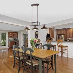 3-Light Oil Rubbed Bronze Dimmable Industrial Kitchen Island Pendant by Jushua -KINWELL shop oil rubbed bronze jushua chandeliers gol a60002 4f 1000