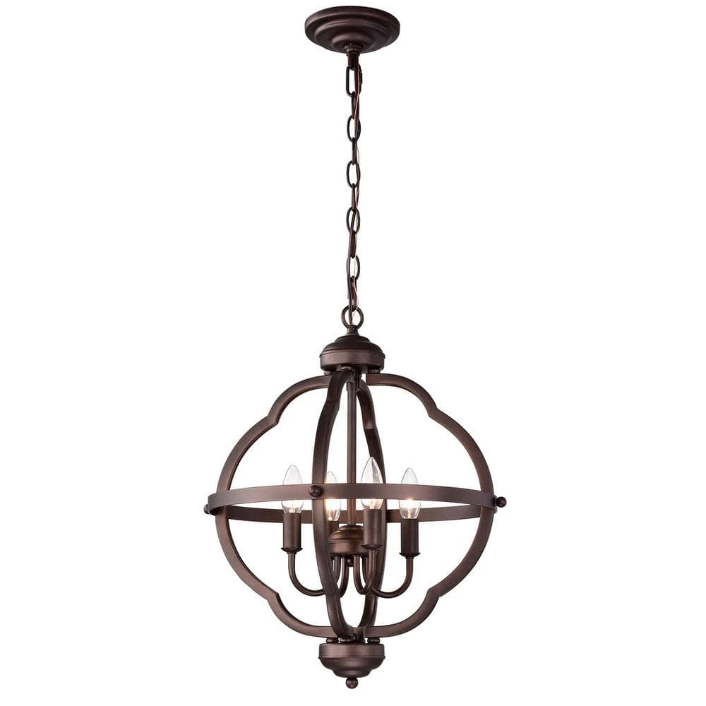 4-Light Oil Rubbed Bronze Indoor Pendant Light Steel and Electrical Components by Jushua 3 4-Light Oil Rubbed Bronze Indoor Pendant Light Steel and Electrical Components by Jushua