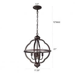 4-Light Oil Rubbed Bronze Indoor Pendant Light Steel and Electrical Components by Jushua 15 4-Light Oil Rubbed Bronze Indoor Pendant Light Steel and Electrical Components by Jushua -KINWELL shop oil rubbed bronze jushua chandeliers gol a60003 76 1000