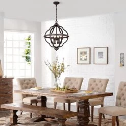 6-Light Oil Rubbed Bronze Indoor Pendant Steel and Electrical Components by Jushua -KINWELL shop oil rubbed bronze jushua chandeliers gol a60004 4f 1000