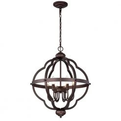 6-Light Oil Rubbed Bronze Indoor Pendant Steel and Electrical Components by Jushua