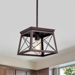 1-Light Oil Rubbed Bronze Indoor Pendant with Steel and Electrical Components by Jushua -KINWELL shop oil rubbed bronze jushua chandeliers gol a60009 4f 1000