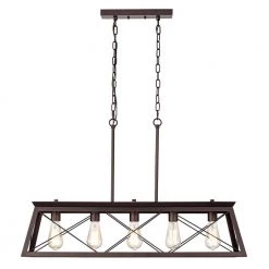 5-Light Oil Rubbed Bronze indoor Pendant with Steel and Electrical Components by Jushua
