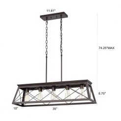 5-Light Oil Rubbed Bronze indoor Pendant with Steel and Electrical Components by Jushua 15 5-Light Oil Rubbed Bronze indoor Pendant with Steel and Electrical Components by Jushua -KINWELL shop oil rubbed bronze jushua chandeliers gol a60011 76 1000