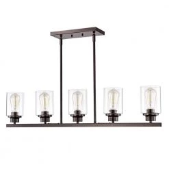 5-Light Oil Rubbed Bronze Kitchen Island Pendant by Jushua