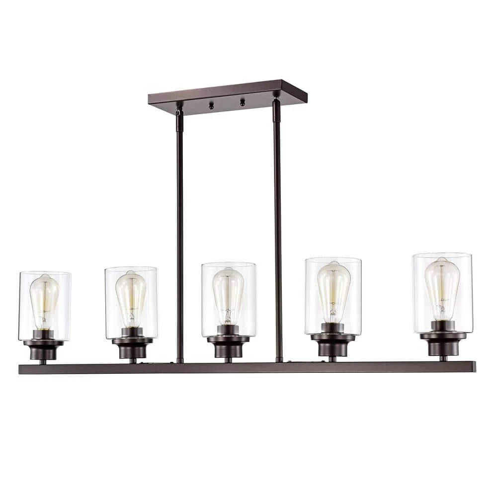5-Light Oil Rubbed Bronze Kitchen Island Pendant by Jushua 3 5-Light Oil Rubbed Bronze Kitchen Island Pendant by Jushua