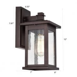 1-Light Oil Rubbed Bronze Outdoor Wall Lantern Sconce with Anti-Rust and Waterproof by Jushua -KINWELL shop oil rubbed bronze jushua outdoor sconces go l a20008 76 1000