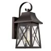 1-Light Oil Rubbed Bronze Outdoor Wall Lantern Sconce with Steel and Aluminum, Glass, Electrical Components by Jushua -KINWELL shop oil rubbed bronze jushua outdoor sconces gol f201005 64 1000