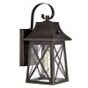 1-Light Oil Rubbed Bronze Outdoor Wall Lantern Sconce with Clear Seedy by Jushua -KINWELL shop oil rubbed bronze jushua outdoor sconces gol f201006 64 1000