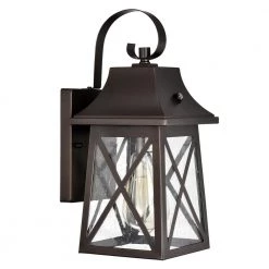 1-Light Oil Rubbed Bronze Outdoor Wall Lantern Sconce with Clear Seedy by Jushua