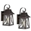 1-Light Oil Rubbed Bronze Outdoor Wall Lantern Sconce with Glass Shade (2-Pack) by Jushua -KINWELL shop oil rubbed bronze jushua outdoor sconces gol f201008 64 1000