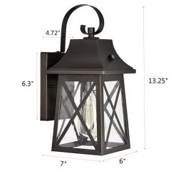 1-Light Oil Rubbed Bronze Outdoor Wall Lantern Sconce with Glass Shade (2-Pack) by Jushua -KINWELL shop oil rubbed bronze jushua outdoor sconces gol f201008 fa 1000