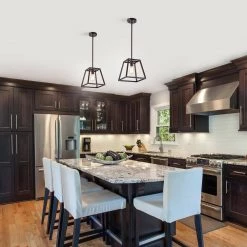 1-Light Oil Rubbed Bronze Metal Kitchen Island Mini Pendant by Jushua -KINWELL shop oil rubbed bronze jushua pendant lights gol a60016 4f 1000