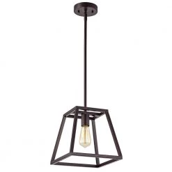 1-Light Oil Rubbed Bronze Metal Kitchen Island Mini Pendant by Jushua