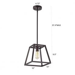 1-Light Oil Rubbed Bronze Metal Kitchen Island Mini Pendant by Jushua -KINWELL shop oil rubbed bronze jushua pendant lights gol a60016 76 1000