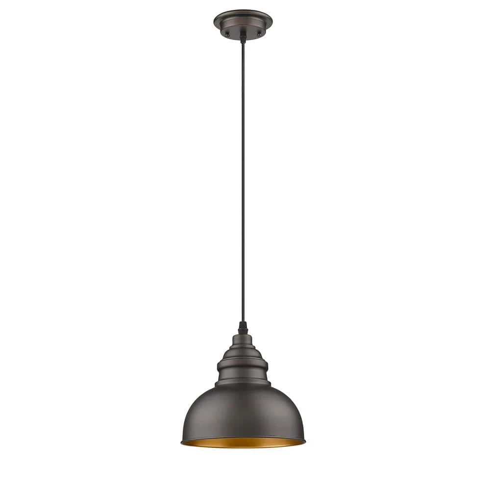 1-Light Oil Rubbed Bronze Kitchen Island Dimmable Mini Pendant by Jushua 4 1-Light Oil Rubbed Bronze Kitchen Island Dimmable Mini Pendant by Jushua - Image 2