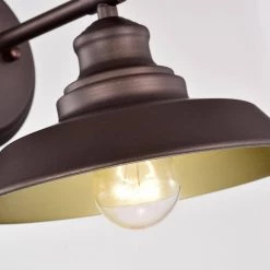 1-Light Oil Rubbed Bronze Industrial Wall Vanity Light (Set of 2) by Jushua -KINWELL shop oil rubbed bronze jushua vanity lighting gol a40004 fa 1000