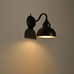 1-Light Oil Rubbed Bronze Industrial Wall Vanity Light with Shade by Jushua -KINWELL shop oil rubbed bronze jushua vanity lighting gol a40007 1f 1000